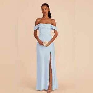 Mia Matte Satin convertible dress Birdy Grey mist Blue Dress